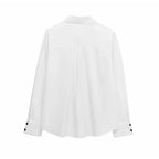 Fashion Women Bowknot Decoration Loose Casual Shirt