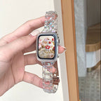 Colorful Laser Carved Transparent Resin Watch Strap