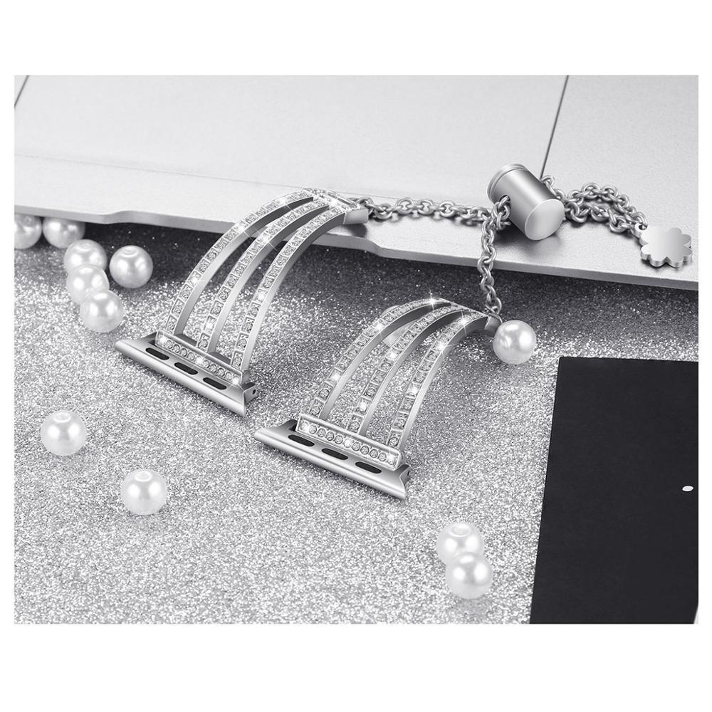 Diamond-studded metal stainless steel strap