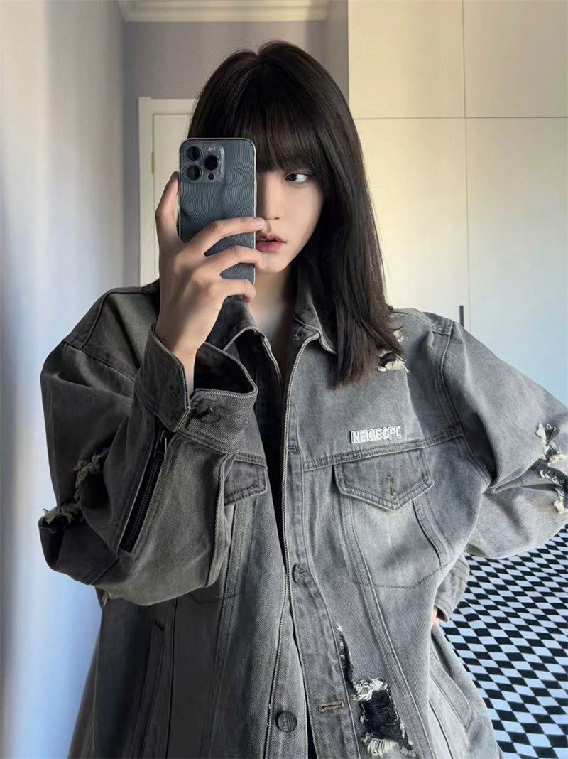 Women's American Vintage Loose Jacket Denim Coat
