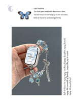 Crystal String Beads Pendant Metal Strap