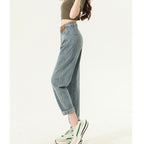 High Waist Straight Harem Jeans Women