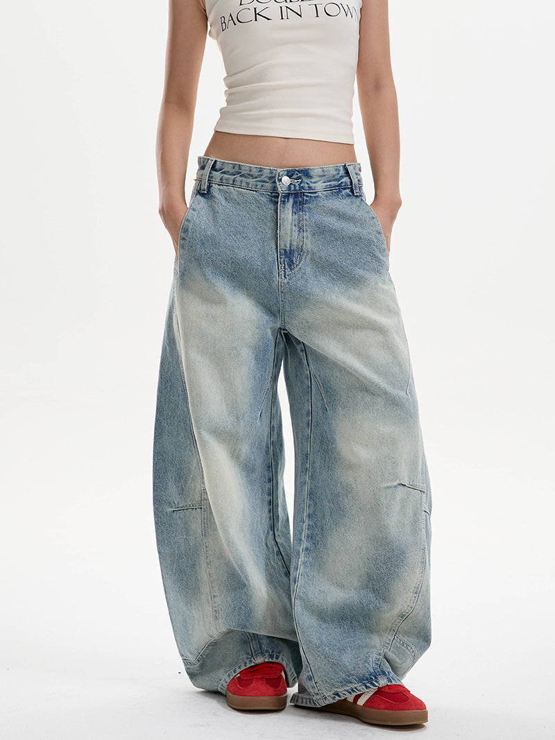 Washed Distressed Machete Jeans For Women