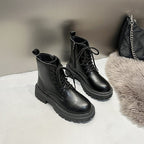 British Style Martin Boots For Women Fleece-lined Platform