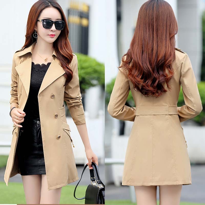 Fashion All-match Slim Women's Chinese Windbreaker