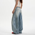 Washed Distressed Machete Jeans For Women