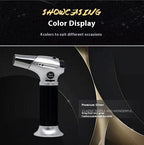 Inflatable Windproof Torch Lighter Outdoor Barbecue Point Carbon Flame Gun Household Kitchen