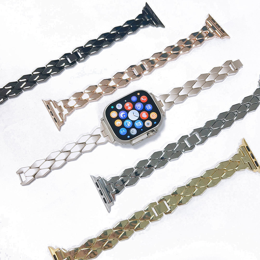 Creative Stainless Steel Diamond Solid Metal Strap