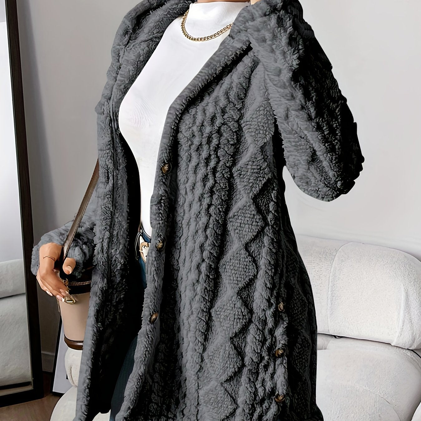 Women's Winter Long Hooded Cardigan Coat