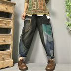 Retro Literary Ethnic Style Painted Ladies Jeans