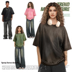 Retro Washed Short Sleeve Round Neck T-shirt