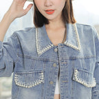 Women's Trendy Loose Petite Short Denim Jacket