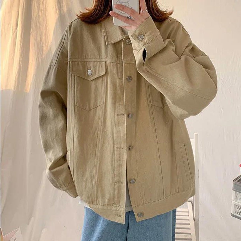 Women's Retro Workwear Loose All-match Simple Baseball Uniform
